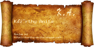 Kürthy Anita névjegykártya