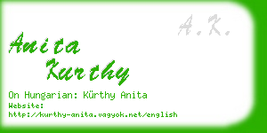 anita kurthy business card