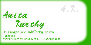 anita kurthy business card